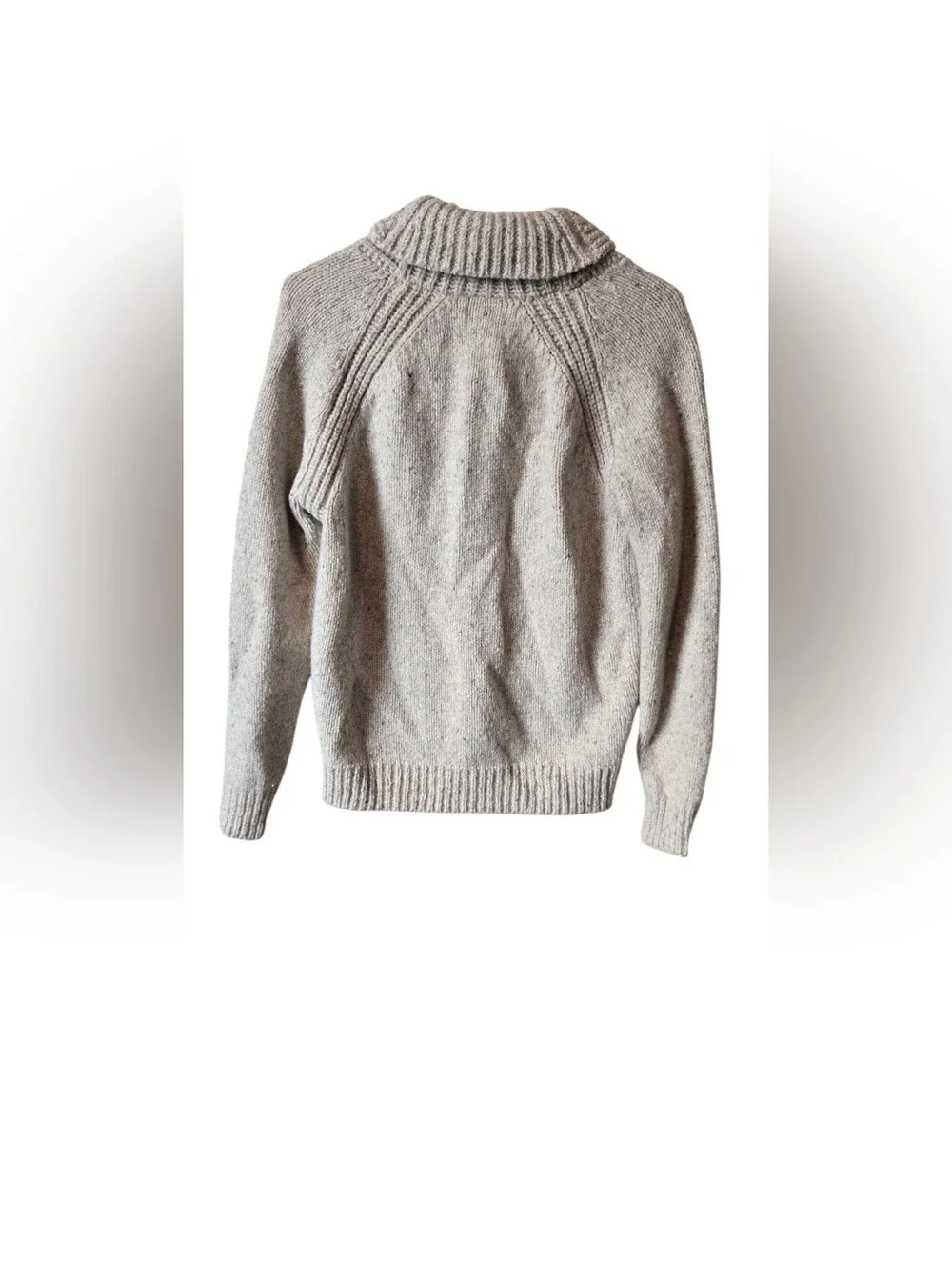 J.Crew Wool Blend Shawl Collar Cardigan Sweater Tweed Beige S #22